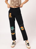 DressBerry Women Sporty Spice Printed Straight Fit Jeans