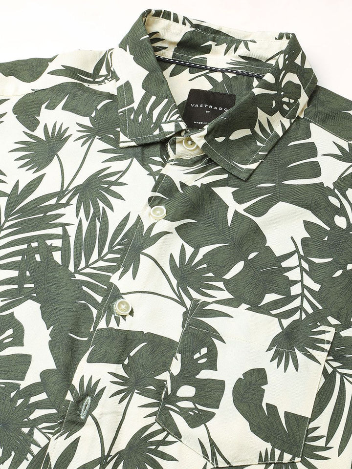 VASTRADO Men Classic Slim Fit Floral Opaque Printed Casual Shirt
