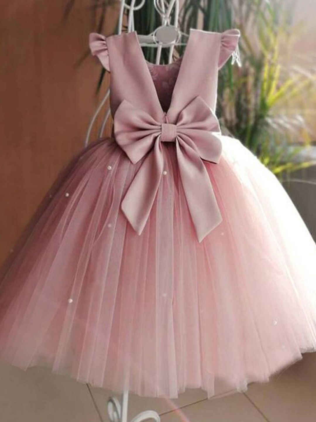 YK Girls Hiasan Lengan Glutter Fit & Flare Dress