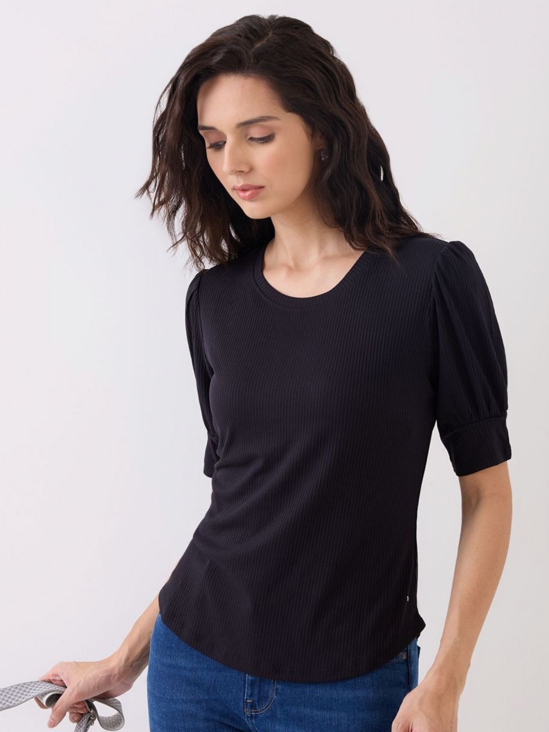 SPYKAR Women Extended Sleeves Cut Outs T-shirt