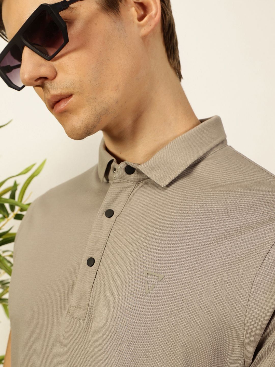 Thomas Scott Men Solid Polo Collar Cotton T-shirt