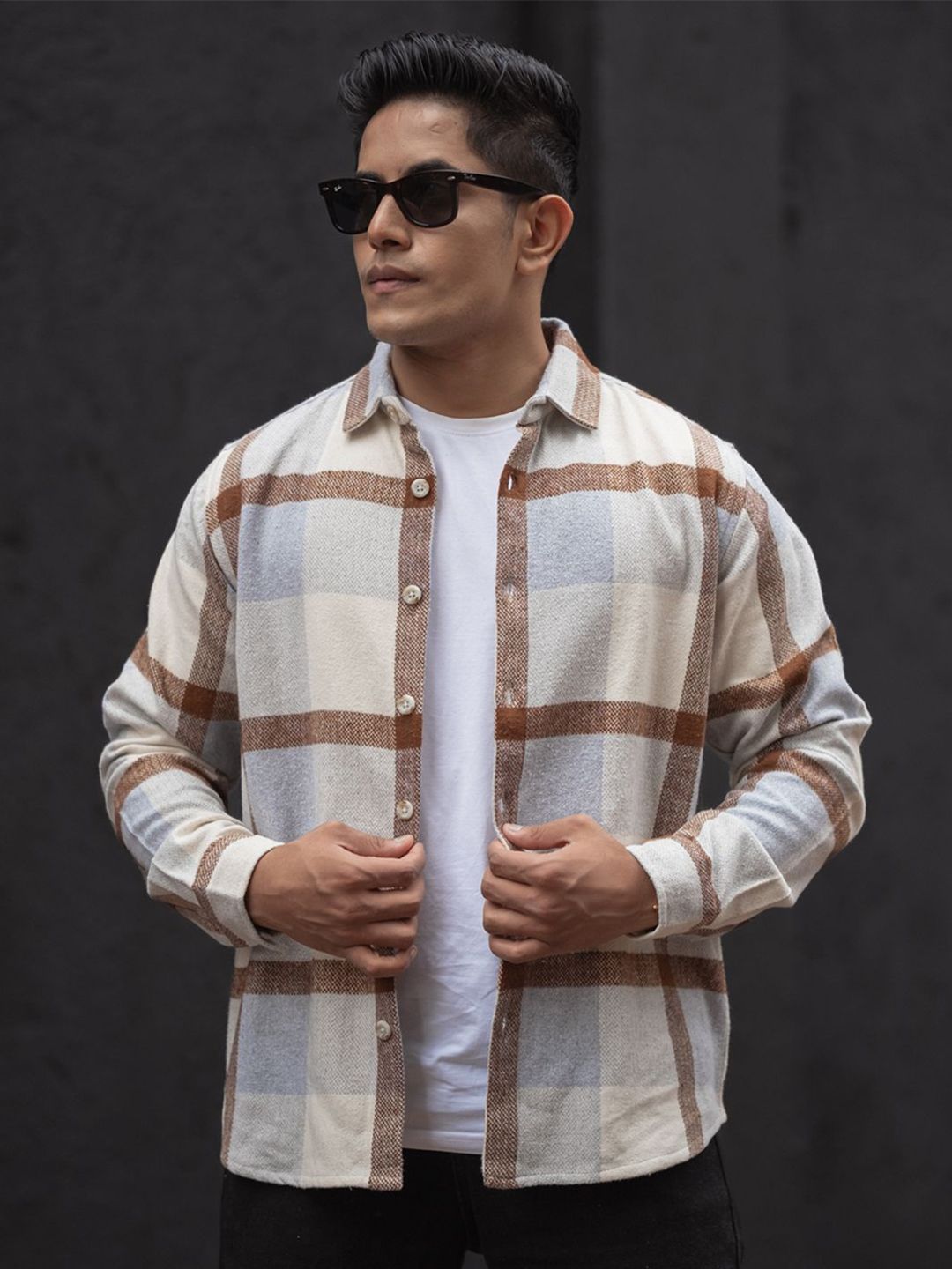 Powerlook Men Opaque Checked Casual Shirt