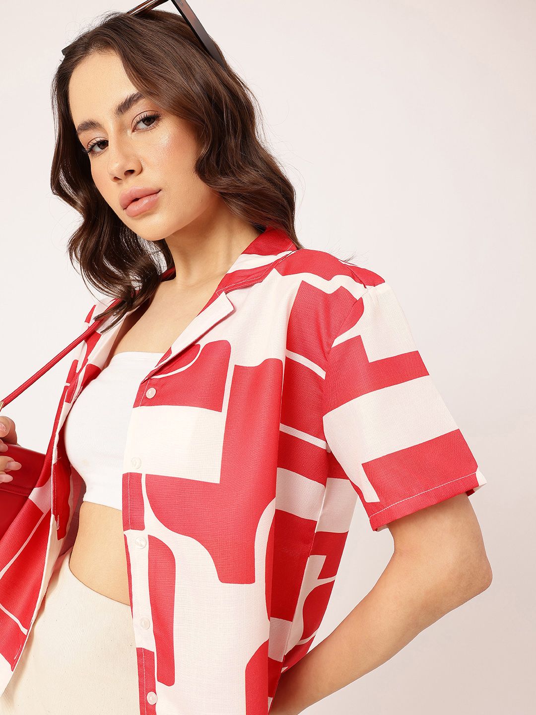 DressBerry Trendy Glam Printed Boxy Casual Shirt