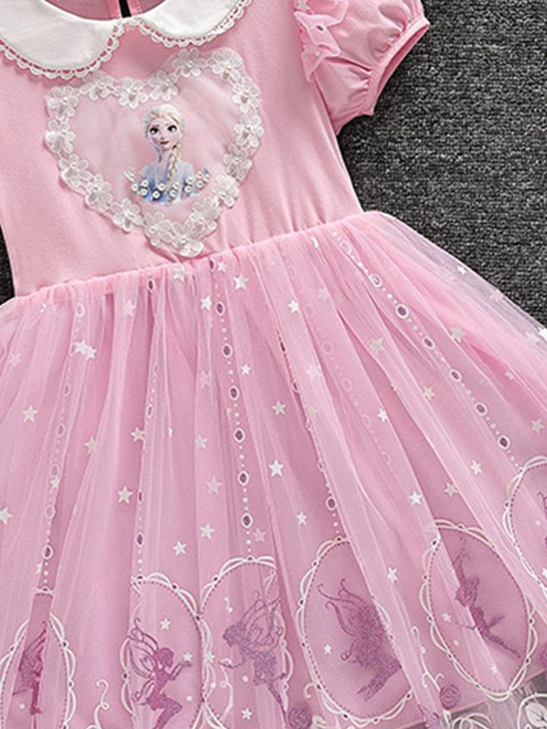 YK Girls Self Design Fit And Flare Knee Length Dress