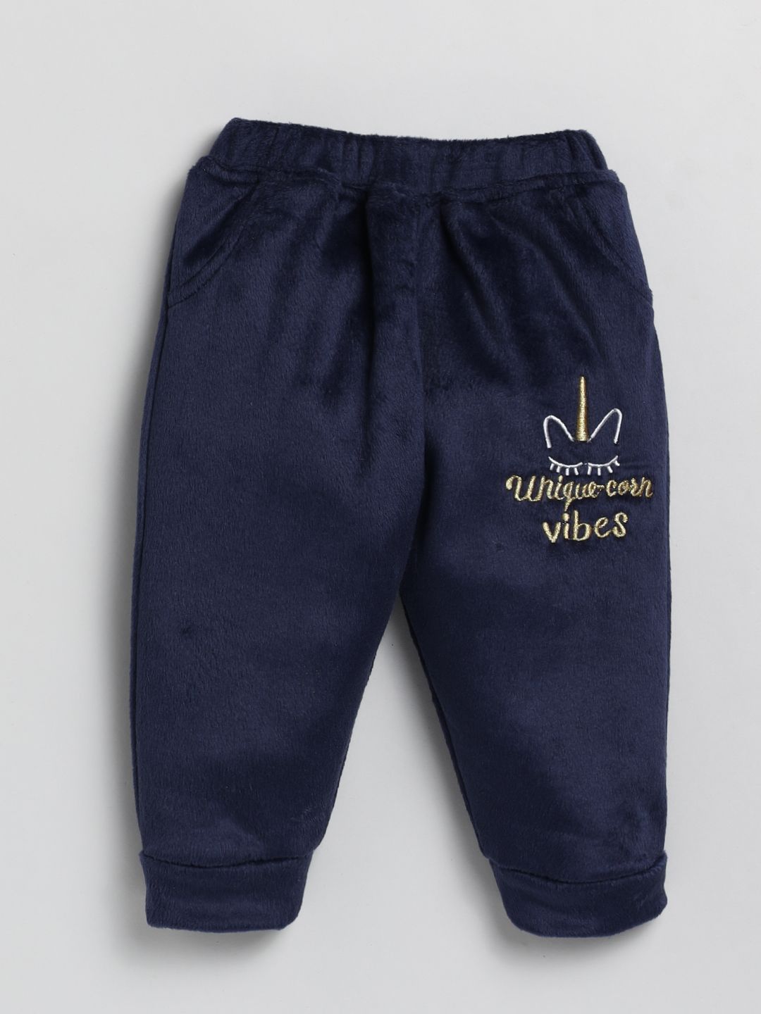 Moms Love Infant Girls Self Design Sweatshirt With Joggers