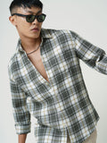 VASTRADO Men Classic Spread Collar Checked Cotton Slim Fit Casual Shirt