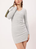 DressBerry Mini Maven Self-Striped Wrap Dress