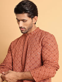 Jompers Floral Embroidered Sequinned Straight Kurta