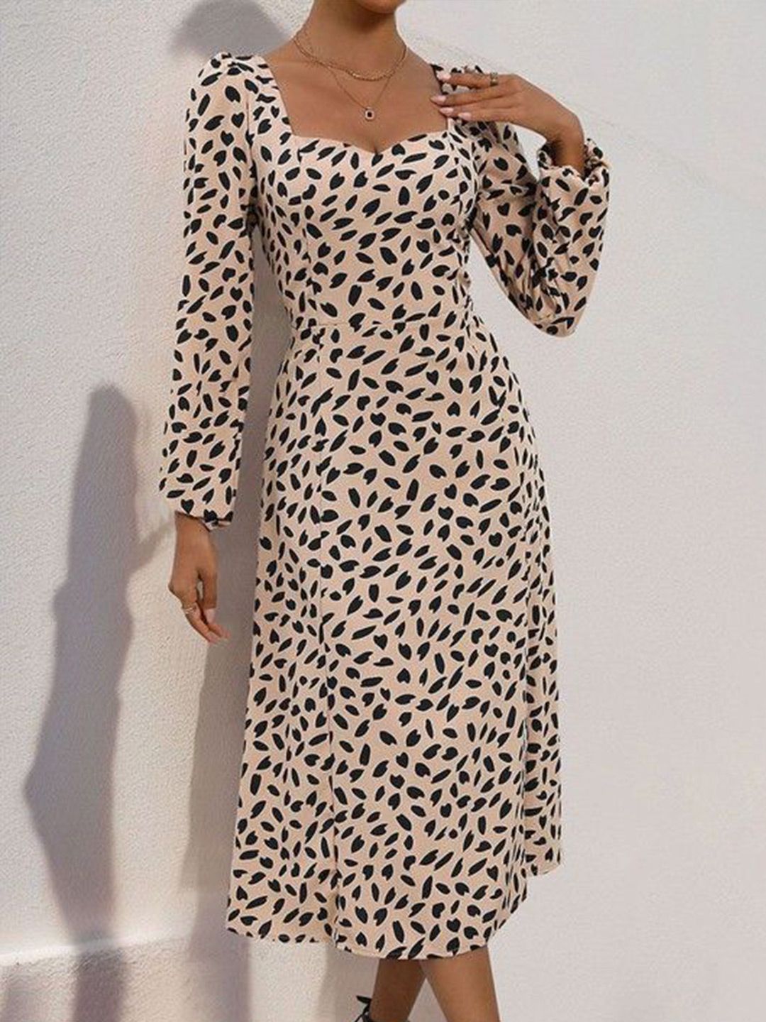 DressBerry Tropical Print Sheath Midi Dress