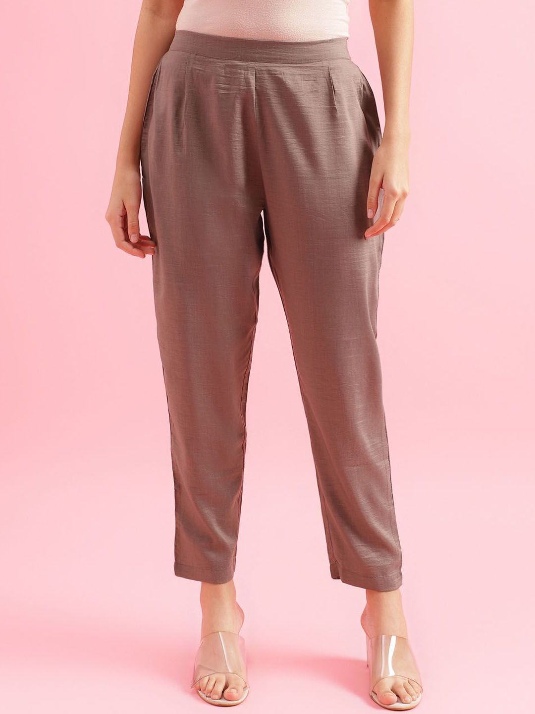 KALINI Striped Woven Design Kurta with Trousers