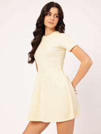 DressBerry Flirty Ribbed Fit Mini A-Line Dress