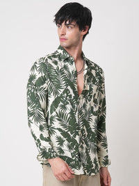 VASTRADO Men Classic Slim Fit Floral Opaque Printed Casual Shirt