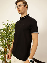 Thomas Scott Men Solid Polo Collar Cotton T-shirt