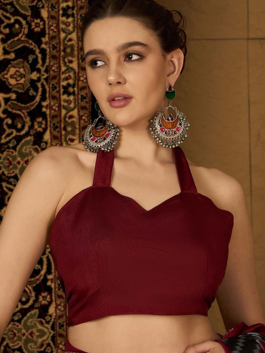 Saree mall Silk Blend Ikat Sarees