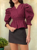 DressBerry Smocked Cinched Waist Top