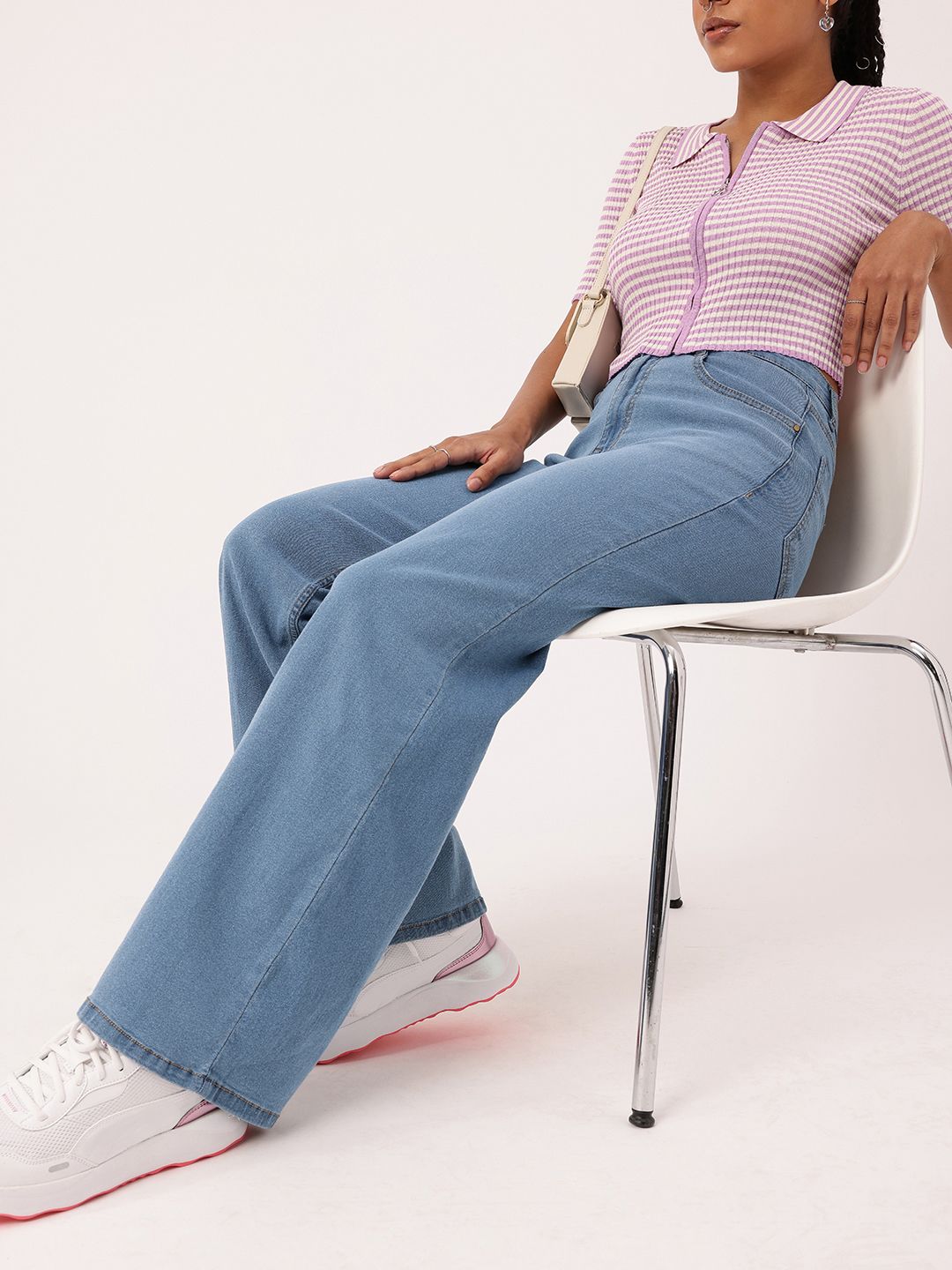 DressBerry Women Grunge Glam Wide Leg Jeans