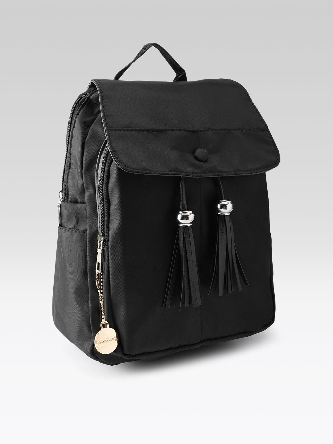 DressBerry Women Solid Tasselled Detail Backpack