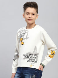 Monte Carlo Boys Printed Solid Cotton Sweatshirt