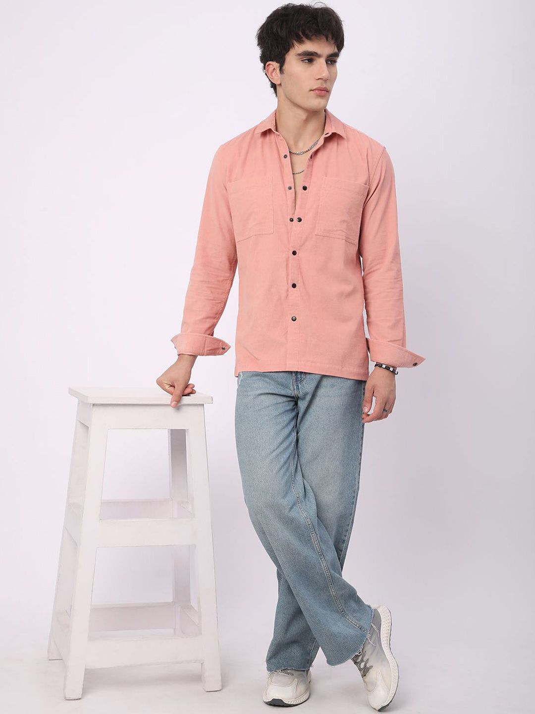 VASTRADO Men Classic Slim Fit Corduroy Casual Shirt