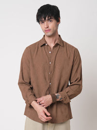 VASTRADO Men Classic Spread Collar Textured Slim Fit Casual Shirt