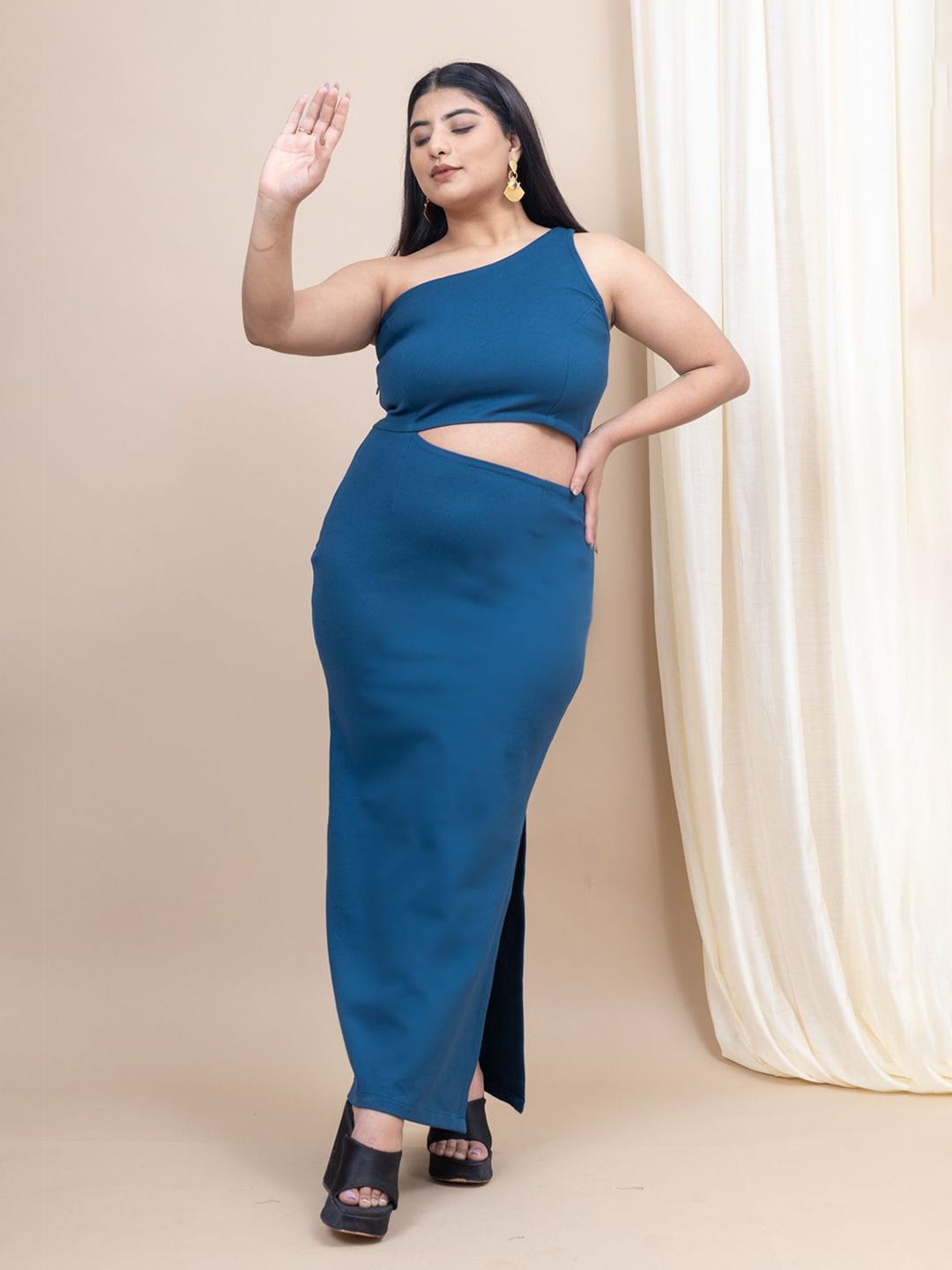Mamicha Women One Shoulder Cut-Outs Maxi Dress