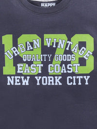 Happy Faces Kids Boys Typography Printed Pure Cotton T-Shirt