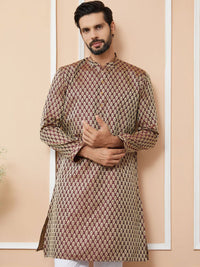 See Designs Ethnic Motifs Woven Design Mandarin Collar Straight Kurta