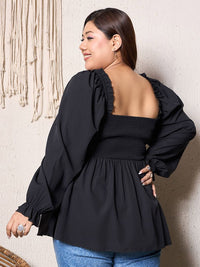 Berrylush Curve Puff Sleeve Empire Top