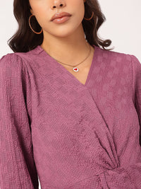 DressBerry Twisted Textures Self-Striped Dress