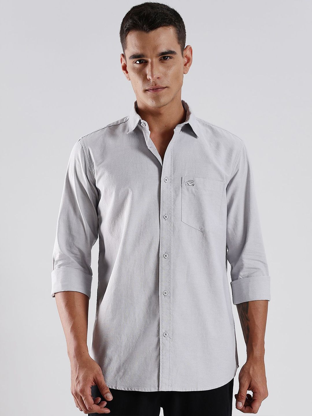 ADRO Standard Spread Collar Cotton Casual Shirt