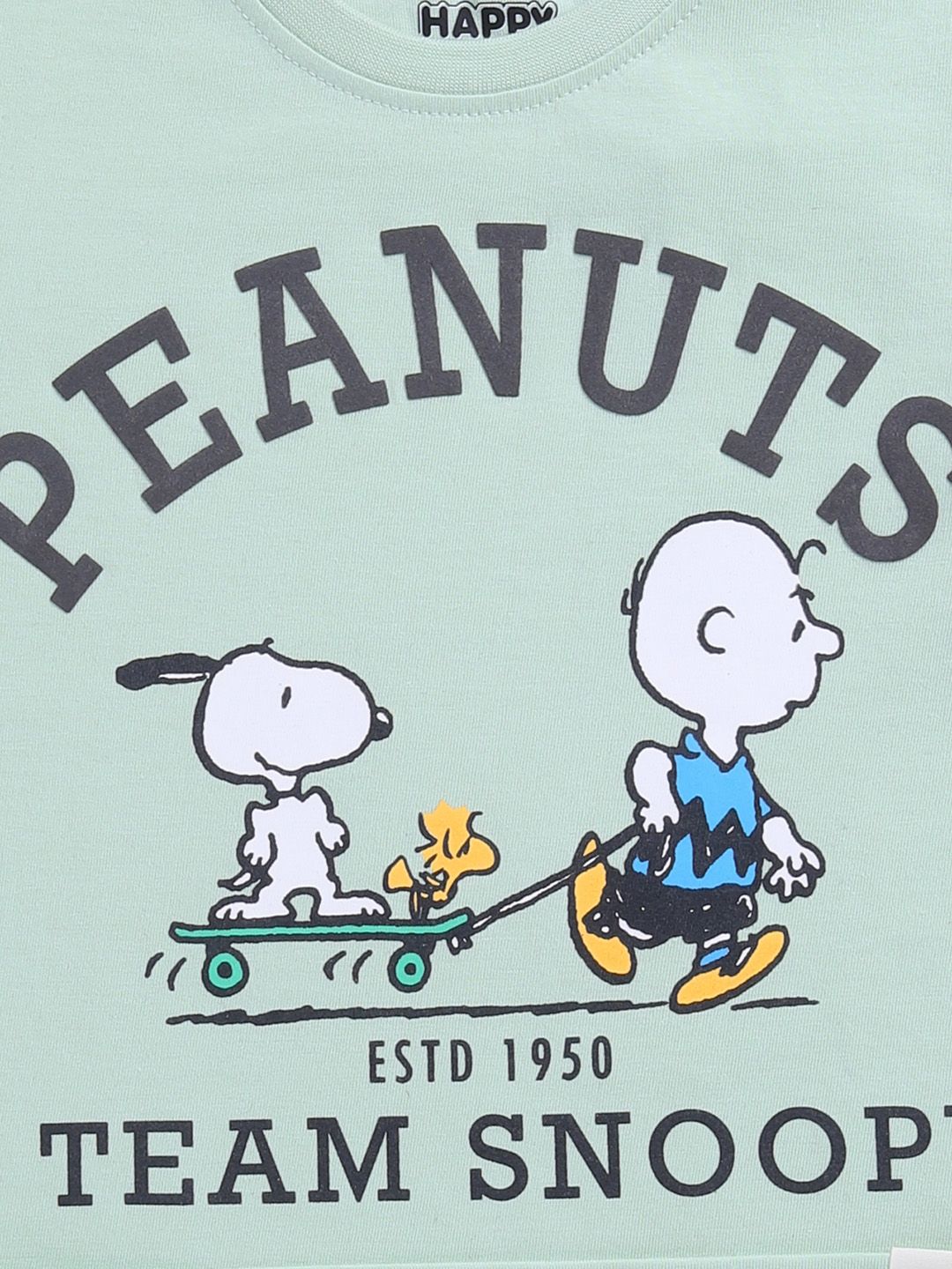 Happy Faces Boys Peanuts Printed Pure Cotton T-shirt