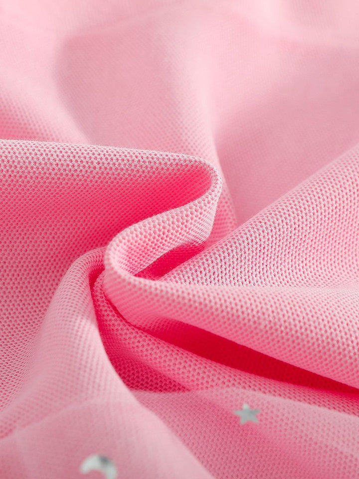 YK Girls Shirt Coller  Embellished Cap Sleeve Fit & Flare Dress