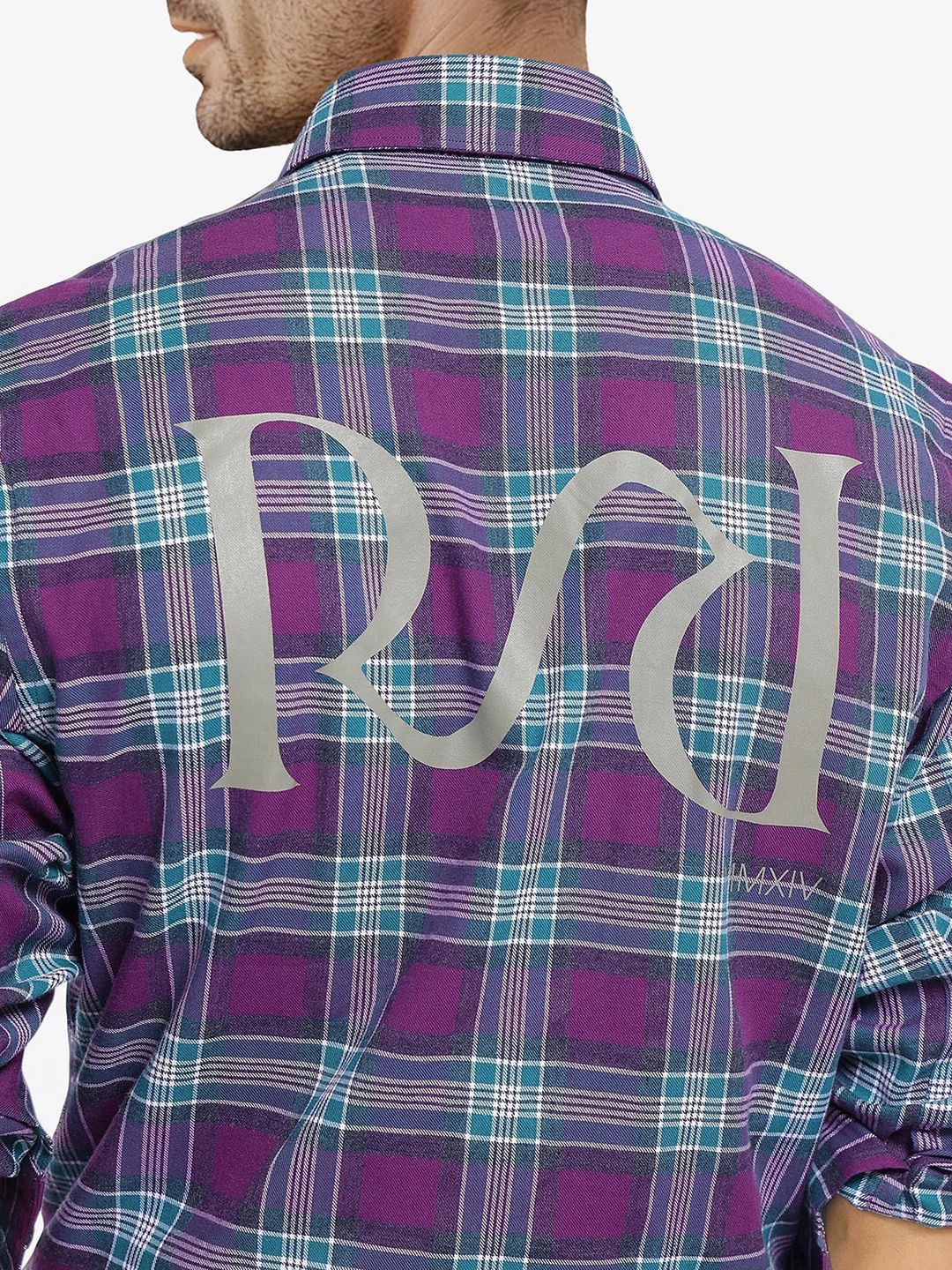 RARE RABBIT Men Comfort Button-Down Collar Tartan Checked Cotton Casual Shirt