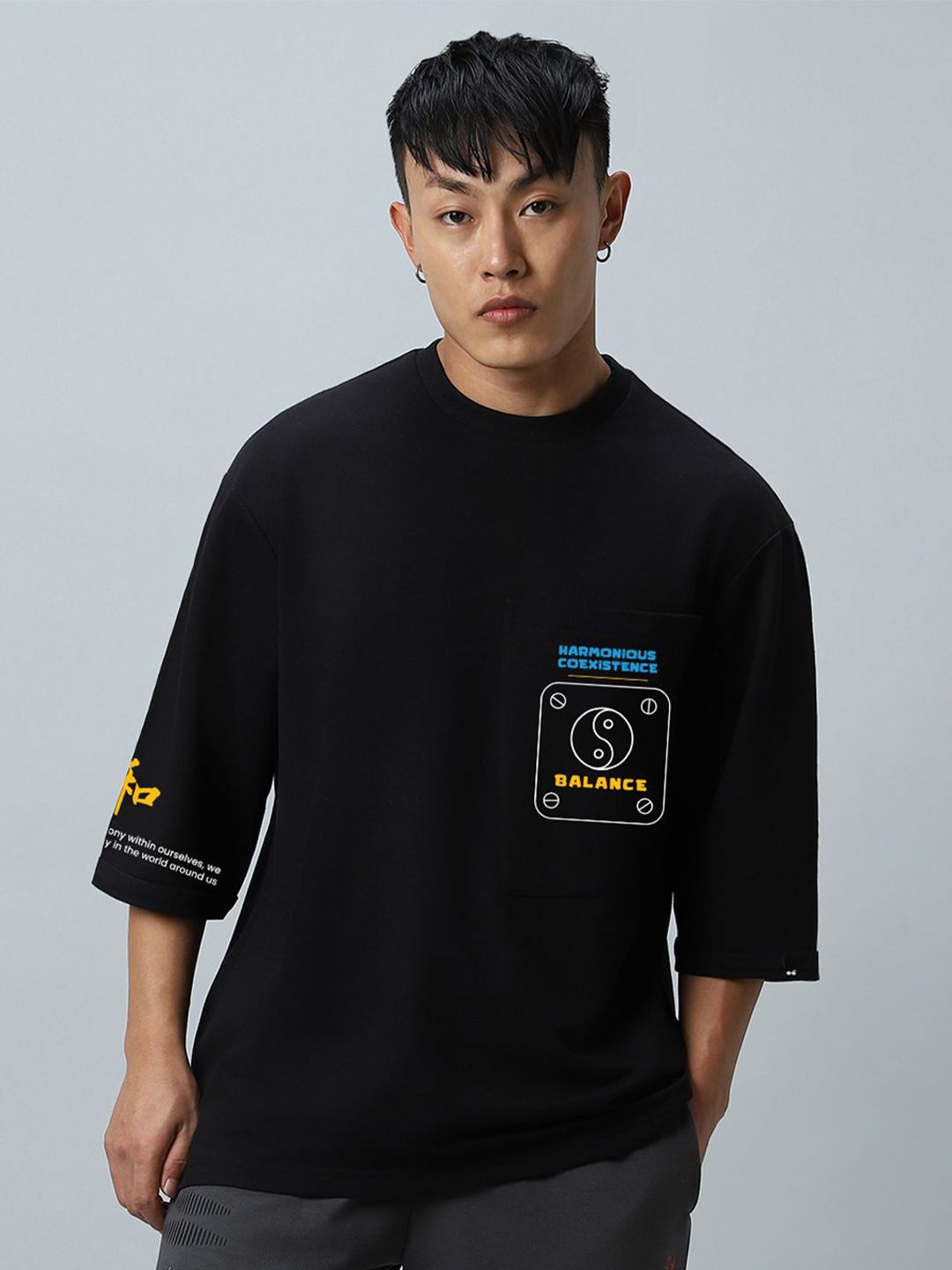 Bewakoof Men Pure Cotton Printed Loose Fit T-shirt