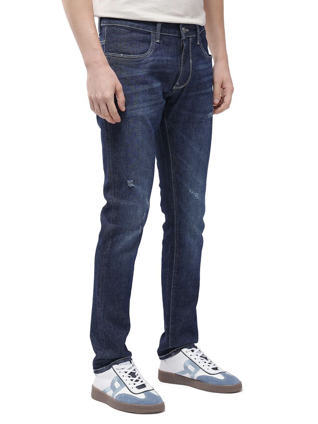 RARE RABBIT Men Comfort Mid-Rise Regular Fit Stretchable Jeans