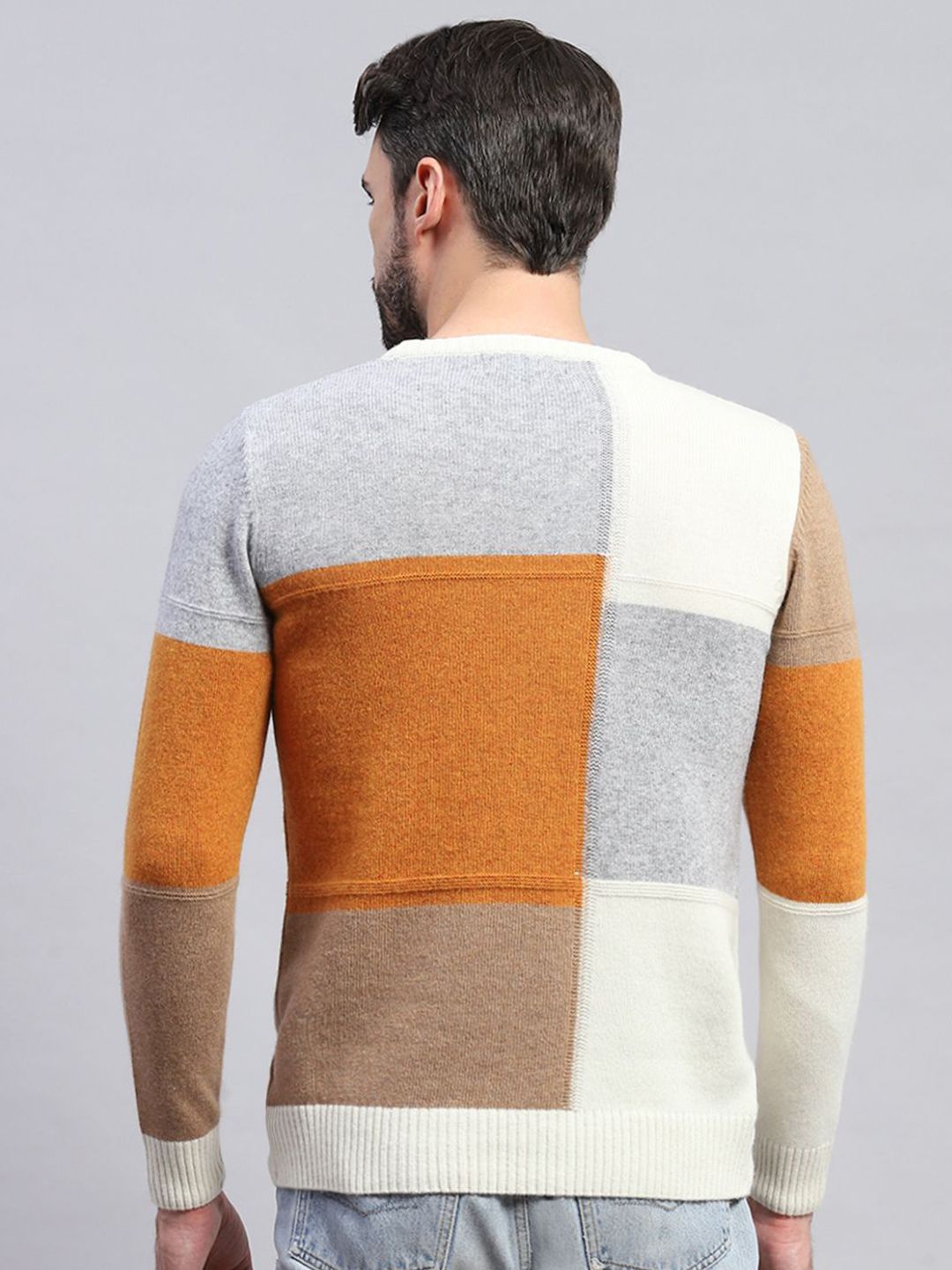 Monte Carlo Men Colourblocked Woollen Pullover