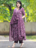 KALINI Floral Printed V-Neck Anarkali Kurta With Trousers And Dupatta