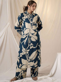 Indo Era Floral Printed Straight Kurta with Palazzos