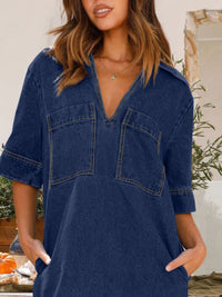 all about you Denim A-Line Dress