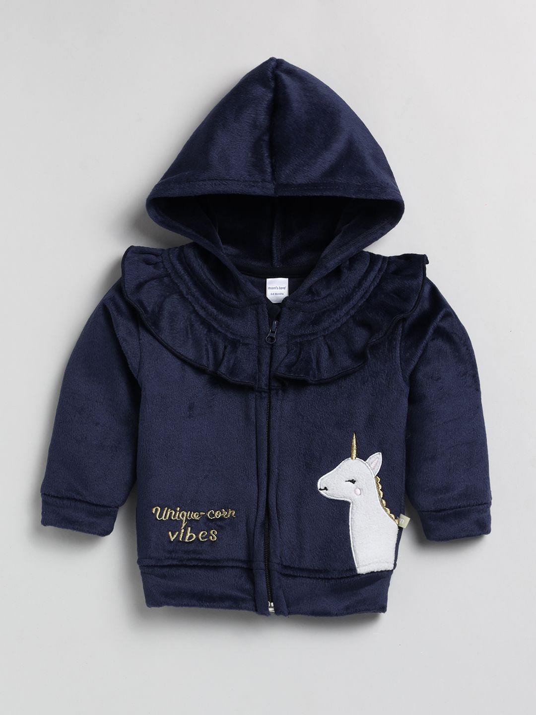 Moms Love Infant Girls Self Design Sweatshirt With Joggers