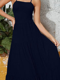 Berrylush Women Ruffled Fit & Flare Shoulder Straps Maxi Dress