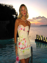 DressBerry Women Strapless Bodycon Mini Dress