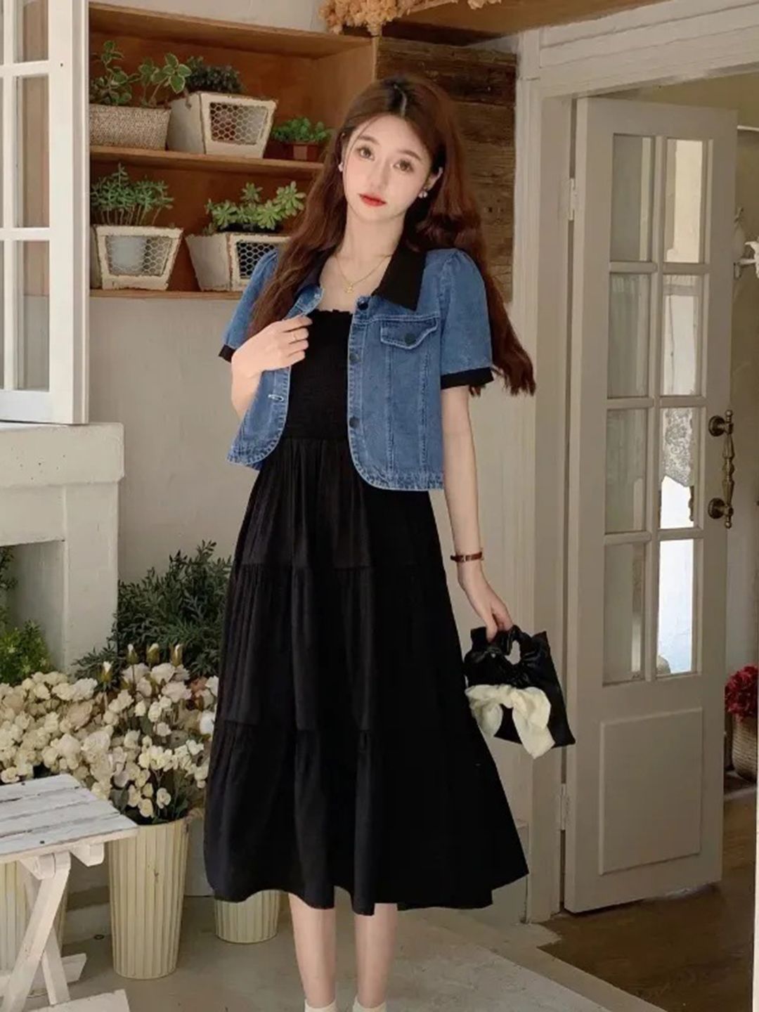 DressBerry Women Shoulder Straps Tiered Fit & Flare Dress