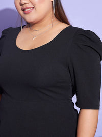 SASSAFRAS Curve Women Black Peplum Top With Pleat Trouser