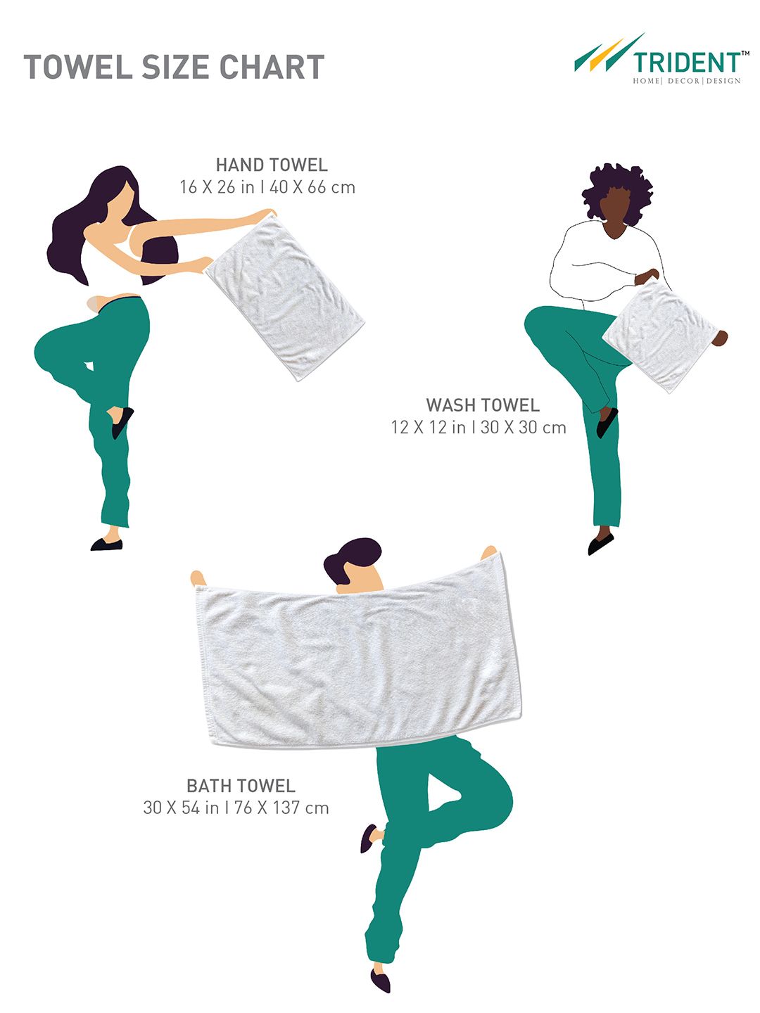 MYTRIDENT Unisex Set Of 4 500 GSM Pure Cotton Bath Towels