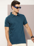 DILLINGER Men Polo Collar Honeycomb Structure T-shirt