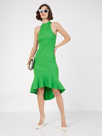 SASSAFRAS Round Neck Cotton Bodycon Midi Dress