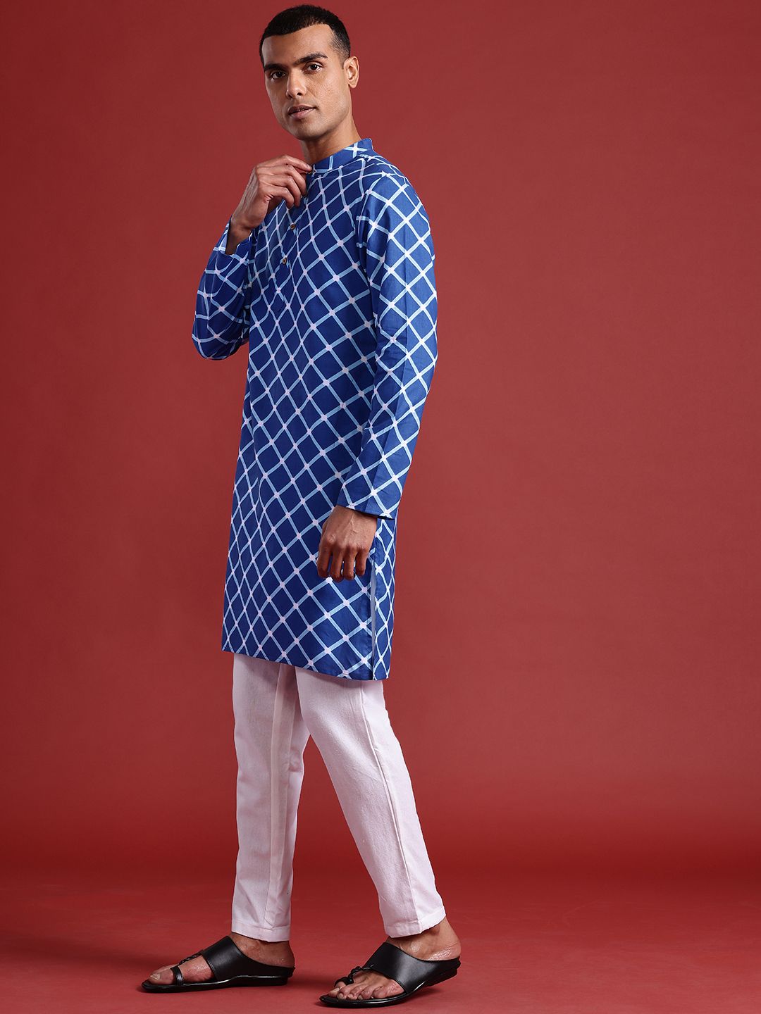 Anouk Pure Cotton Geometric Print Straight Kurta