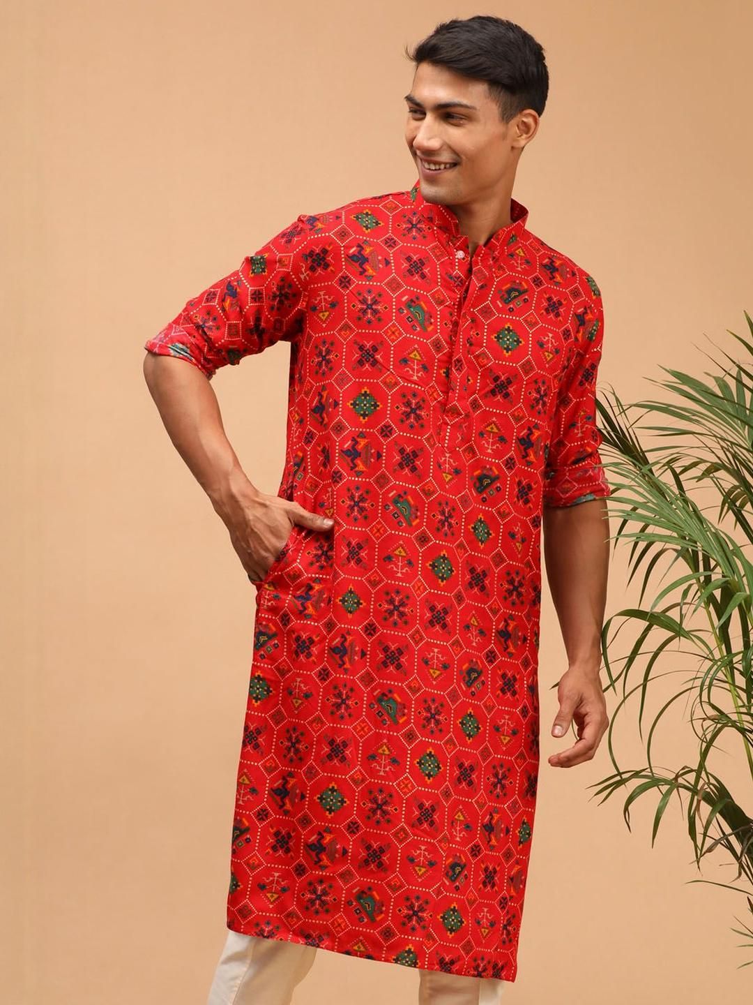 VASTRAMAY Men Ethnic Motifs Printed Kurta