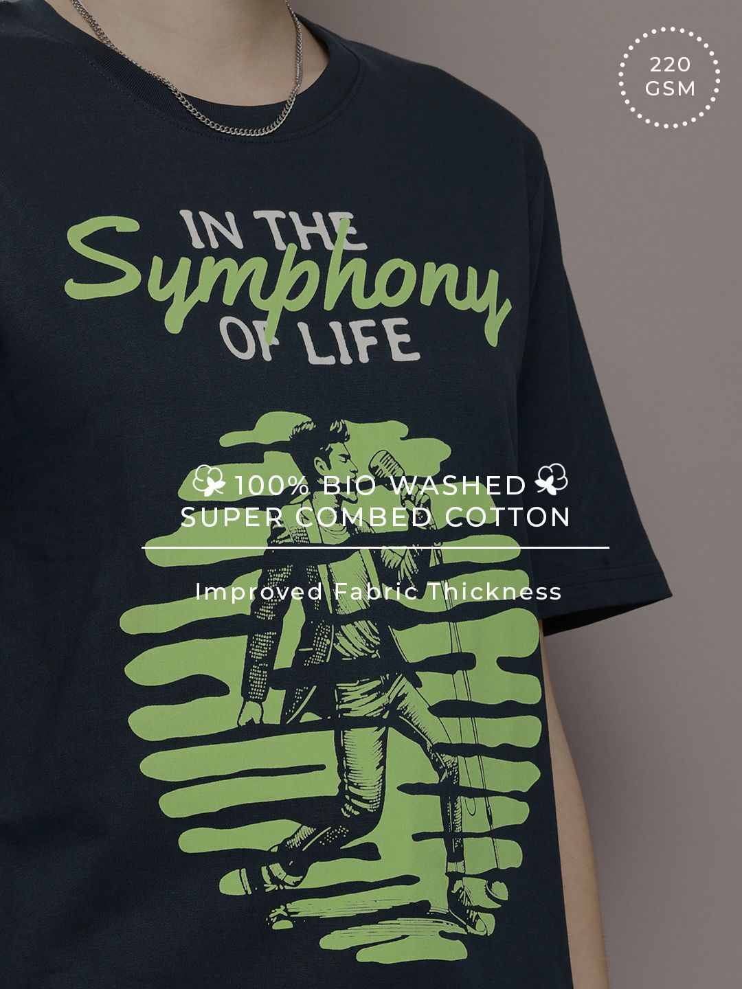 DILLINGER Graphic Printed Drop-Shoulder Sleeves Pure Cotton T-shirt